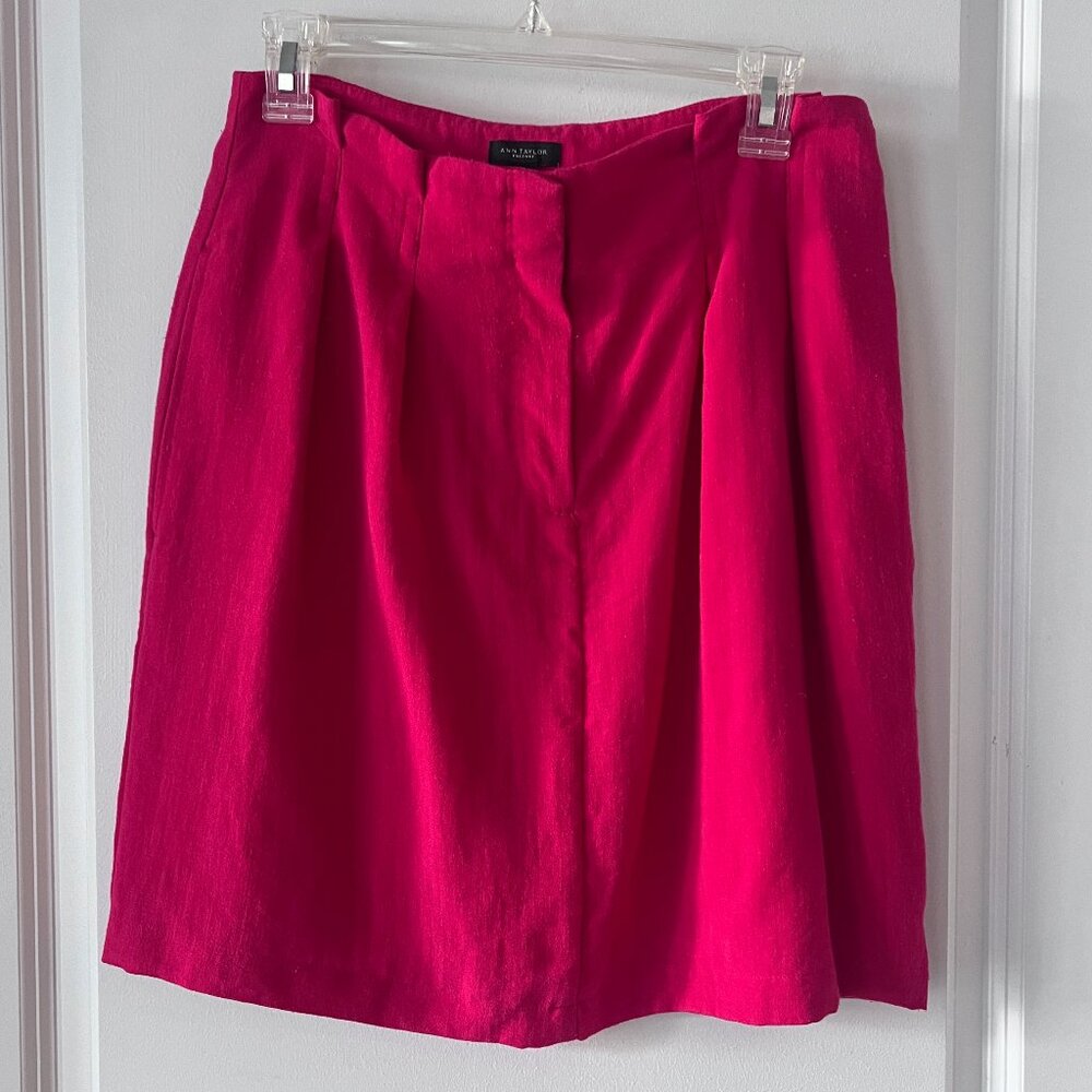 Ann Taylor Factory Pink Linen Pencil Skirt